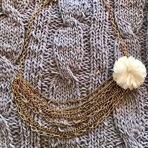Flower Gold Draping Statement Necklace